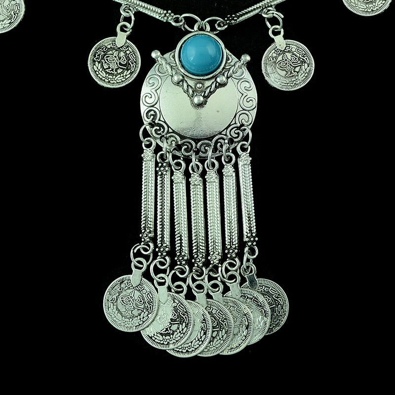 Turkish Boho Coin Tassel Necklace: Exquisite Ethnic Jewelry | Ace of Craft