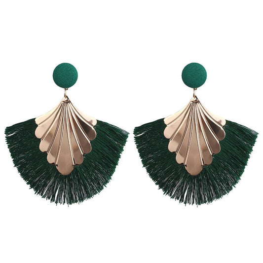 Boho Chic Fan Tassel Earrings: Vintage Statement Style | Ace of Craft