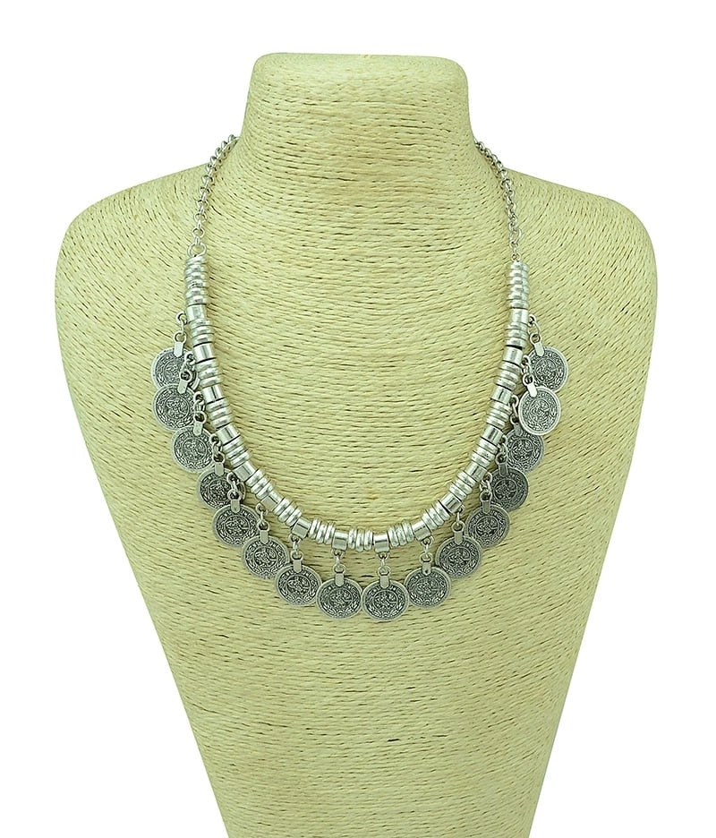 Turkish Boho Coin Tassel Necklace: Exquisite Ethnic Jewelry | Ace of Craft