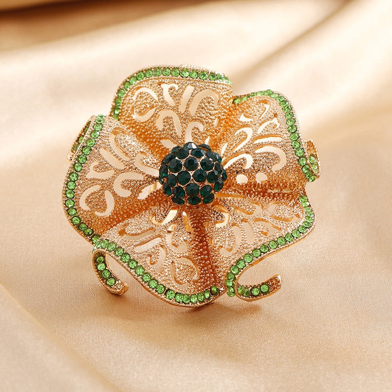 Classic Flower Zircon Adjustable Ring | Ace of Craft