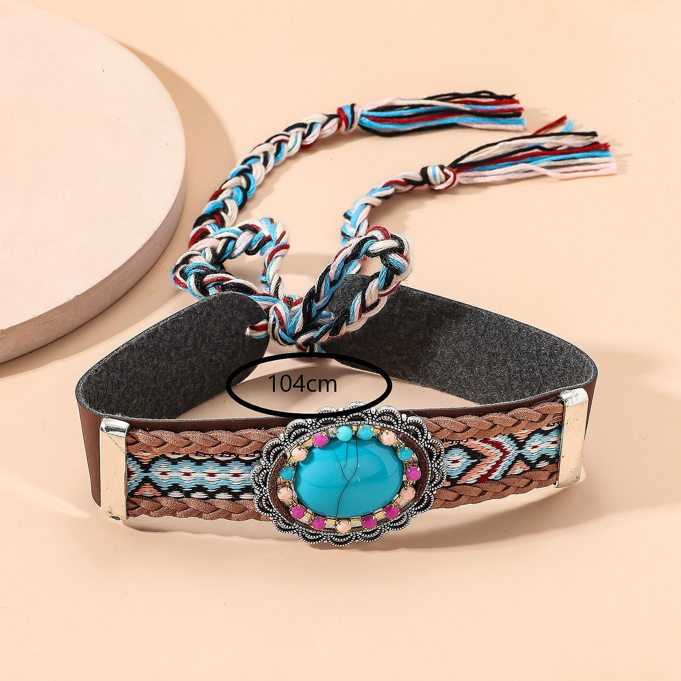 Turquoise Boho Choker: Ethnic Elegance | Ace of Craft