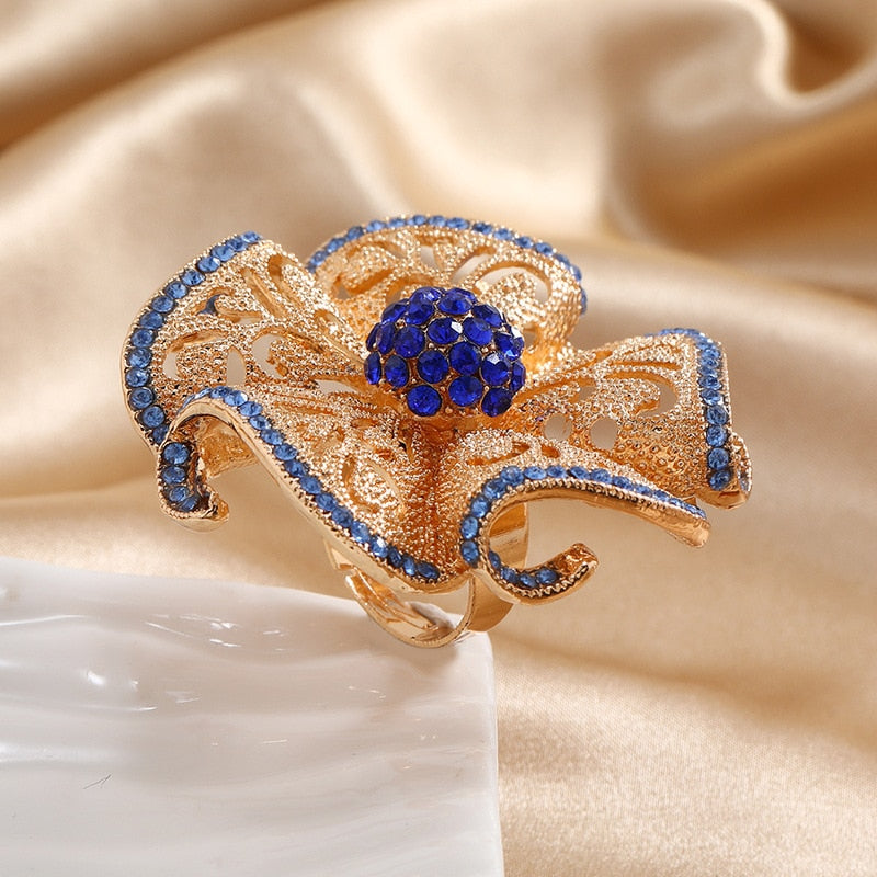 Classic Flower Zircon Adjustable Ring | Ace of Craft