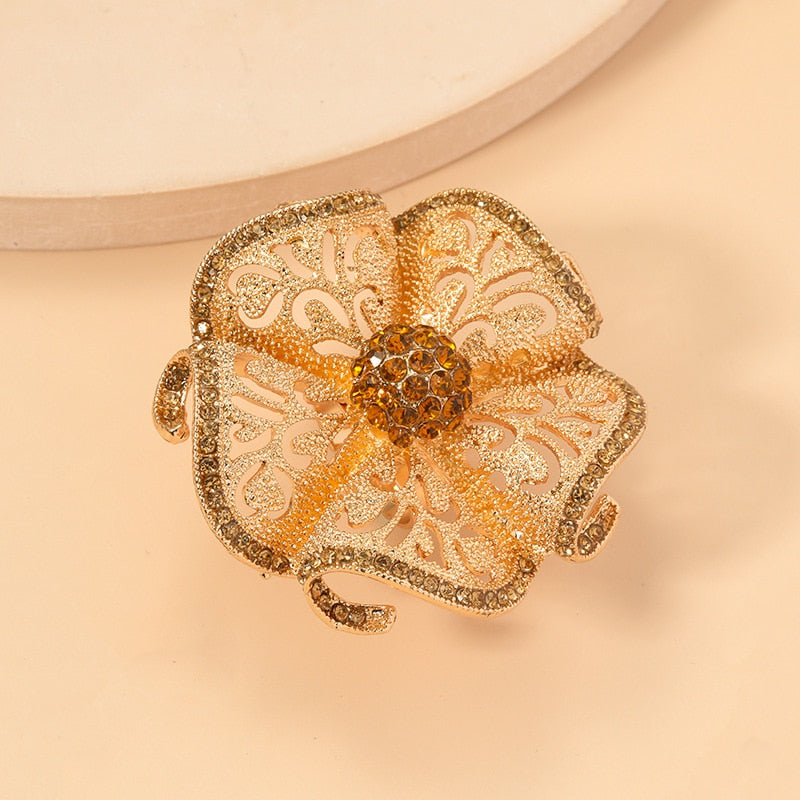 Classic Flower Zircon Adjustable Ring | Ace of Craft