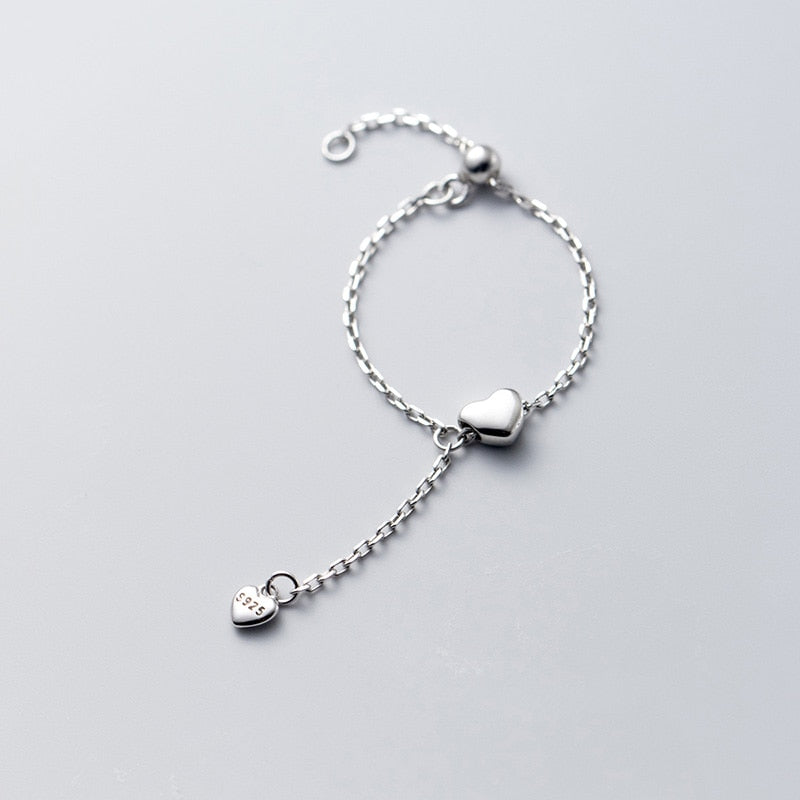 Silver Heart Chain Ring: Timeless Romantic Design | Ace of Craft