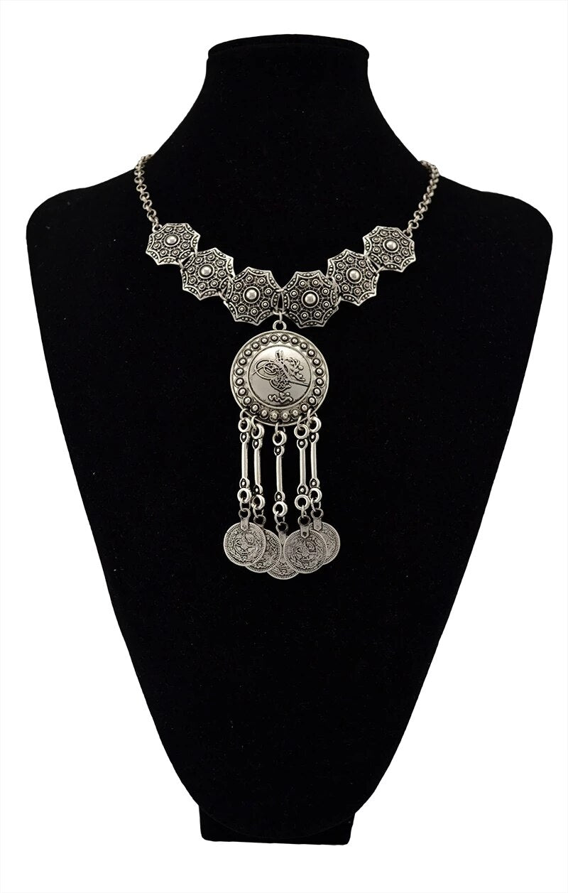 Turkish Boho Coin Tassel Necklace: Exquisite Ethnic Jewelry | Ace of Craft