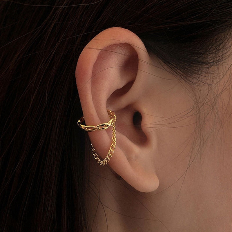 Effortless Elegance: Women's Non-Piercing Gold Ear Cuff Earrings | Ace of Craft