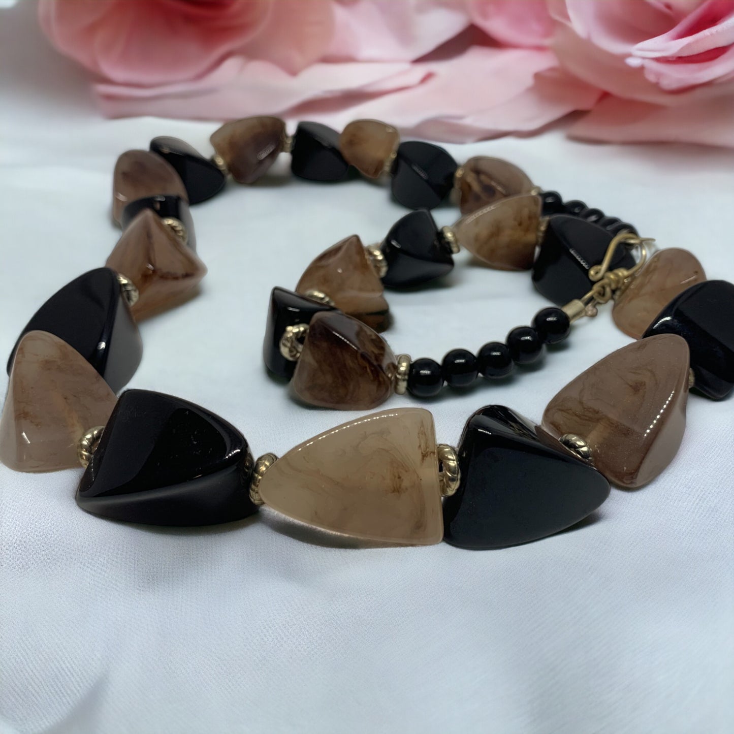 Bohemian Bliss: Brown & Black Bead Necklace for Beachy Vibes | Ace of Craft