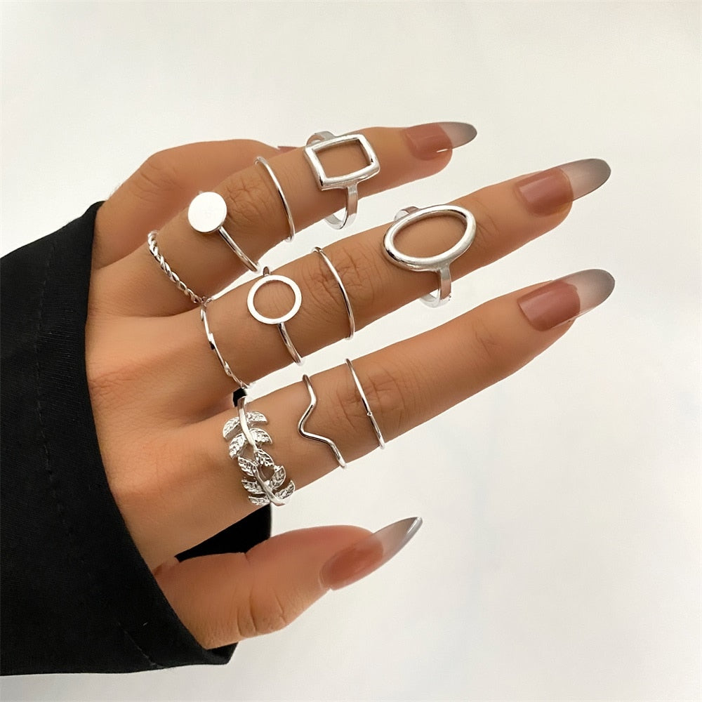 Bohemian Inspired Ring Set: Trendy Party Jewelry