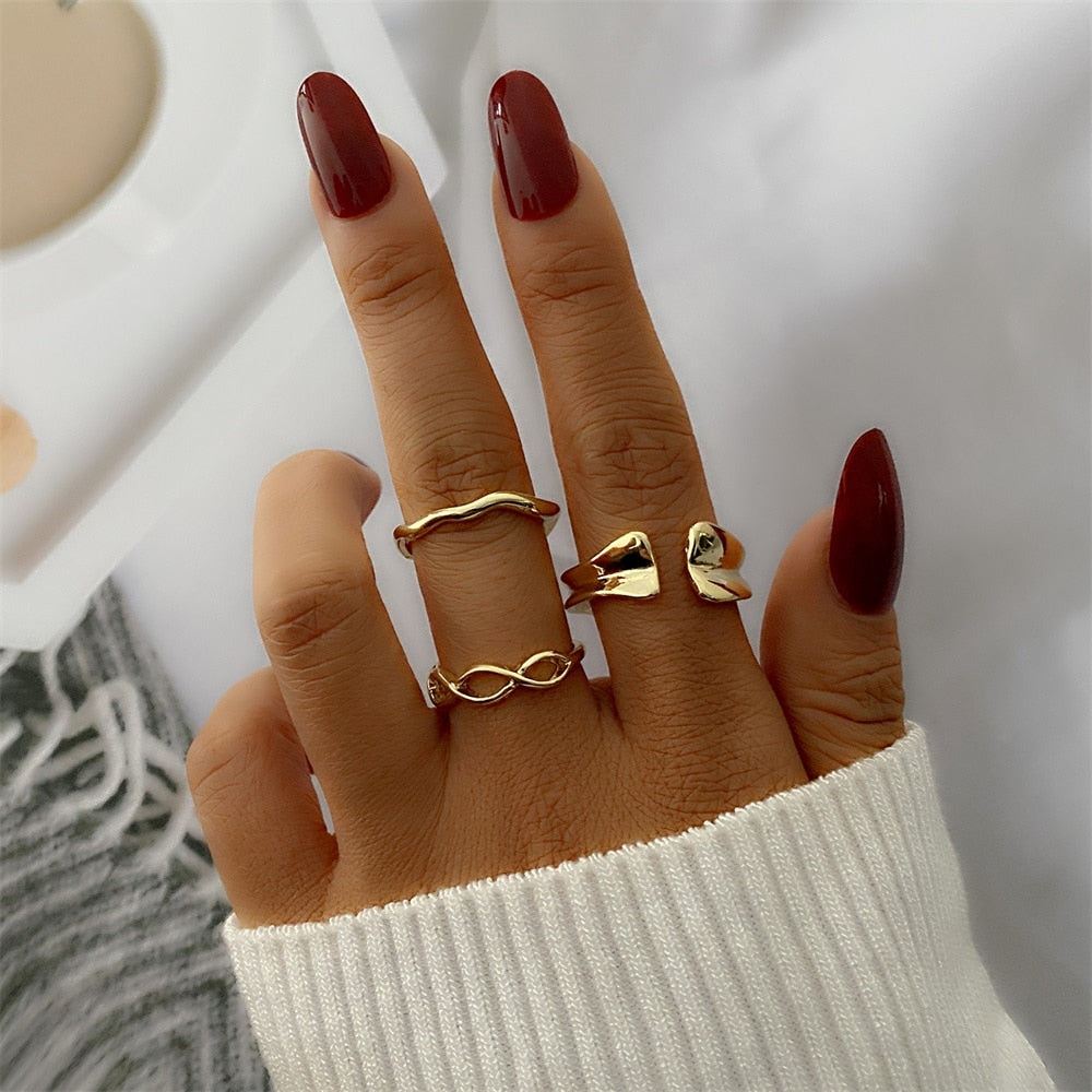 Bohemian Inspired Ring Set: Trendy Party Jewelry