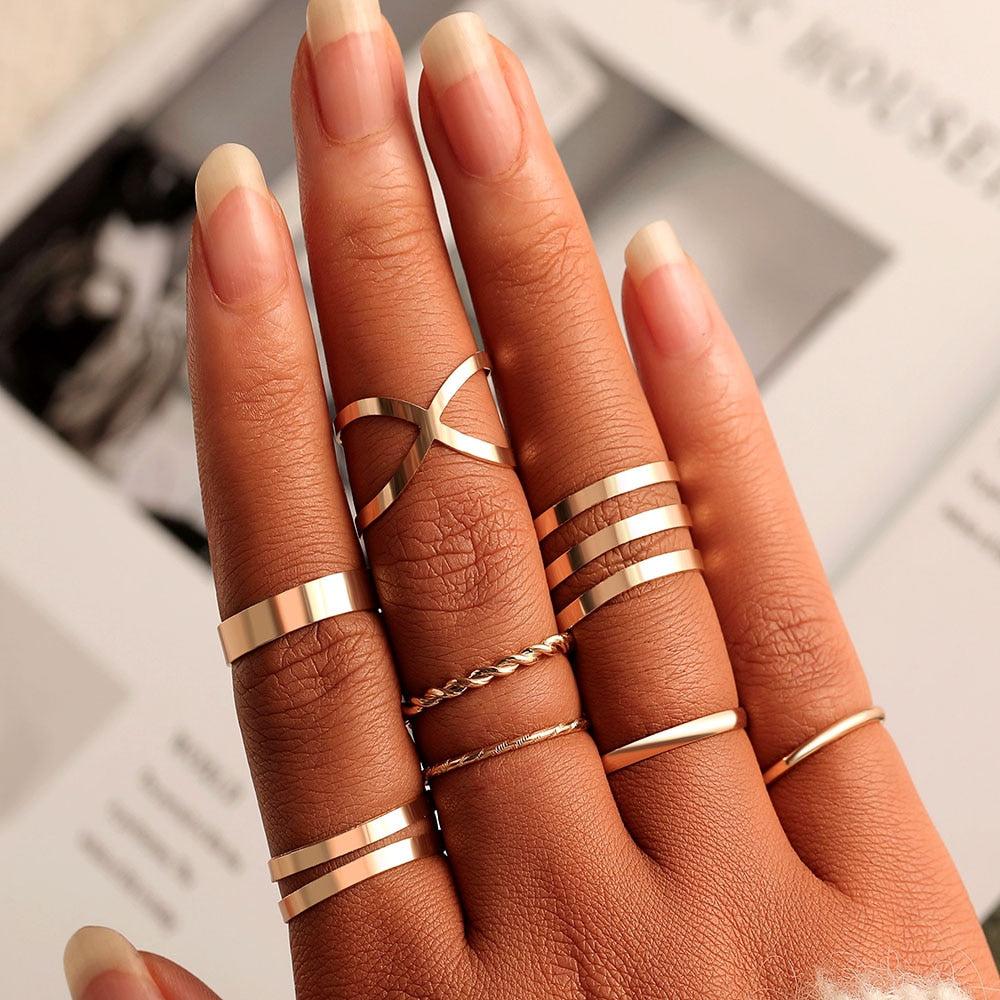 Bohemian Inspired Ring Set: Trendy Party Jewelry