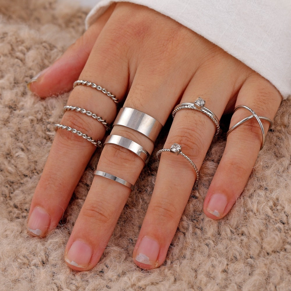 Bohemian Inspired Ring Set: Trendy Party Jewelry