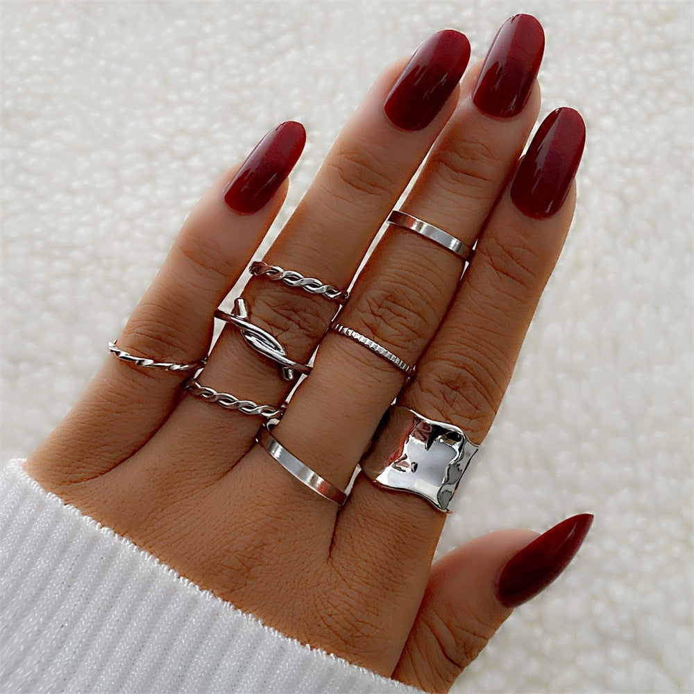 Bohemian Inspired Ring Set: Trendy Party Jewelry