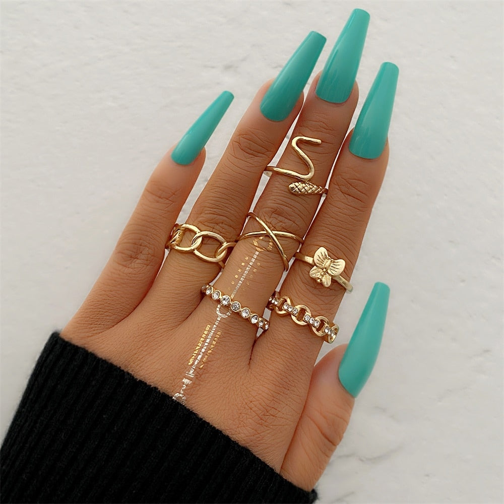 Bohemian Inspired Ring Set: Trendy Party Jewelry