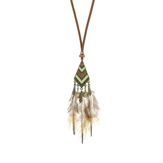 Bohemian Elegance: Ethnic Feather Dreamcatcher-Inspired Accessories for Women