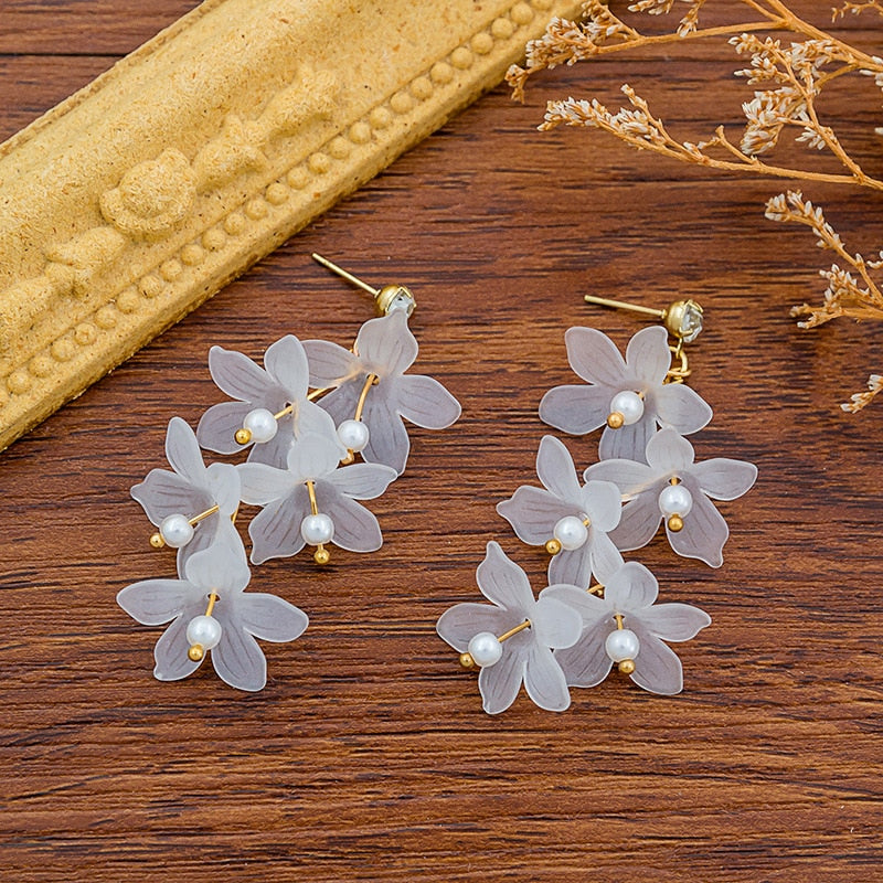 Multicolored Resin Flower Earrings | Bohemian Handmade Designs