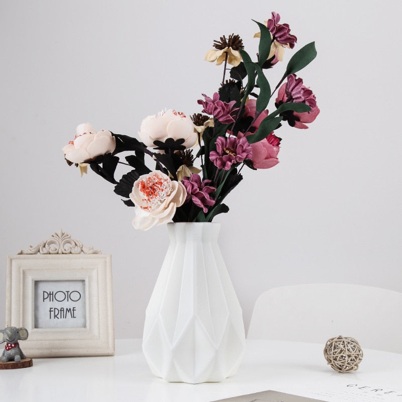 Modern Flower Vase | Plastic Bouquet Pot | Nordic Home Decoration