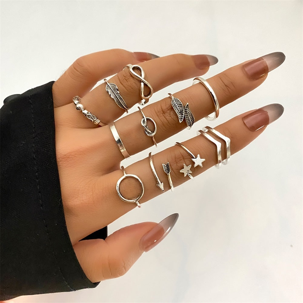 Bohemian Inspired Ring Set: Trendy Party Jewelry