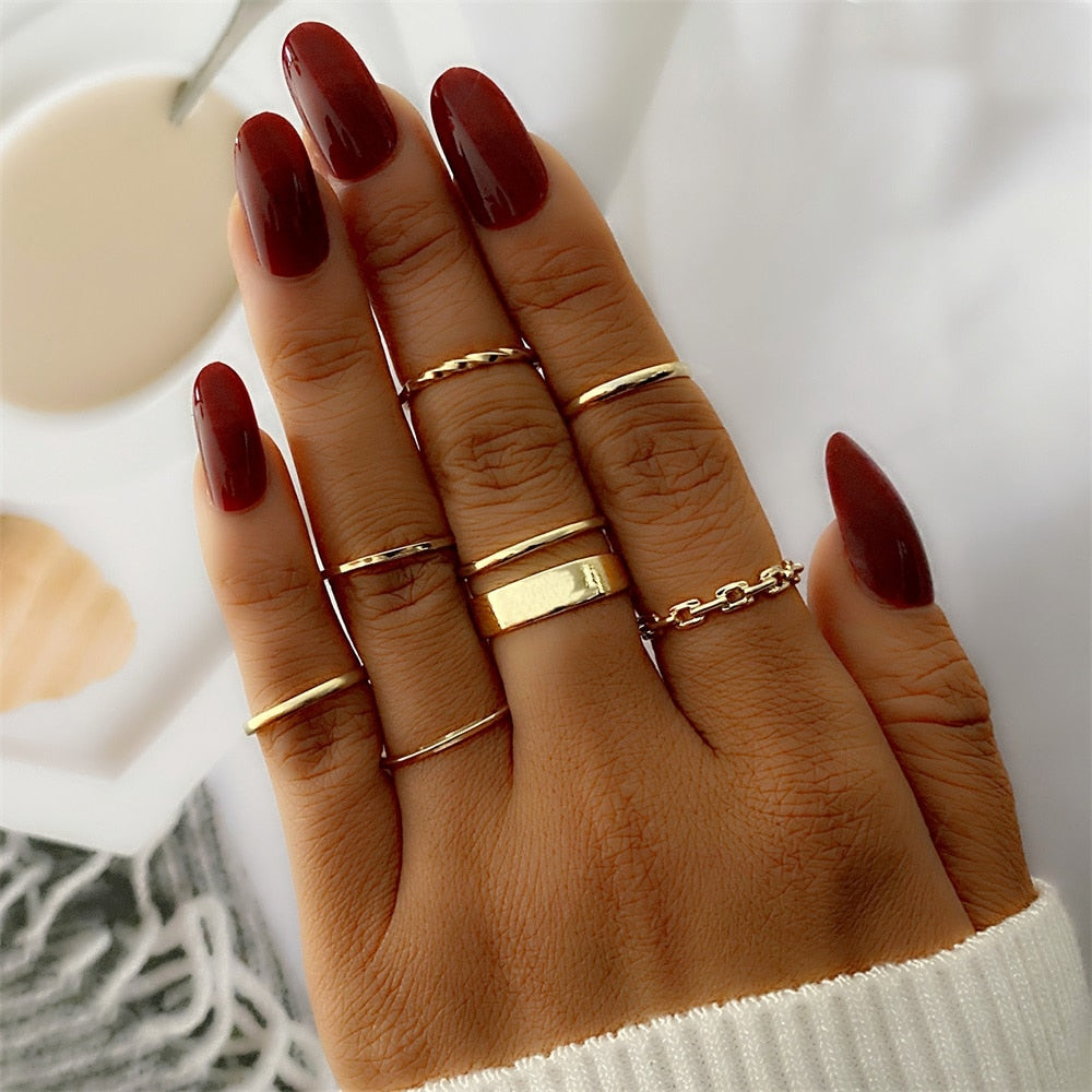 Bohemian Inspired Ring Set: Trendy Party Jewelry