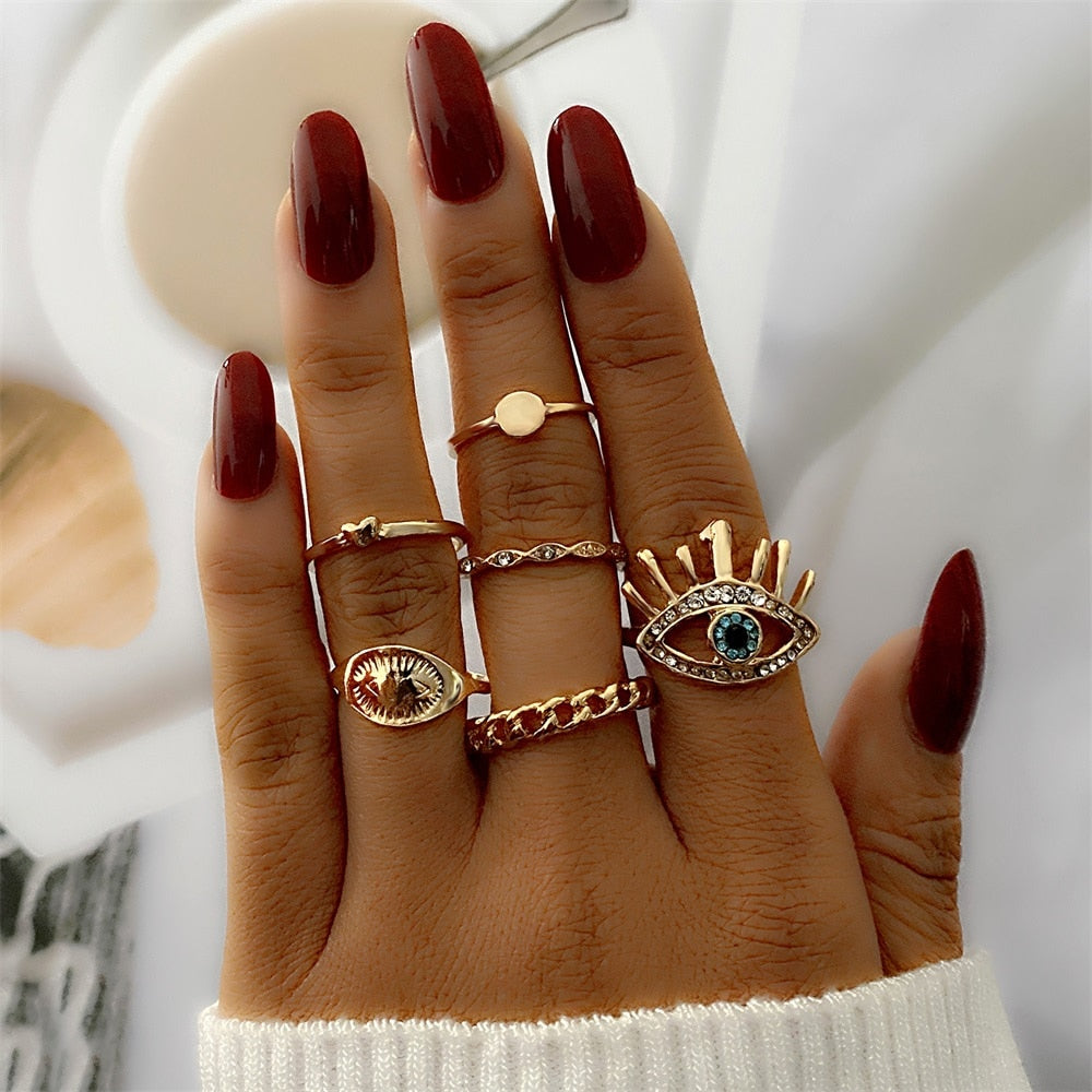 Bohemian Inspired Ring Set: Trendy Party Jewelry