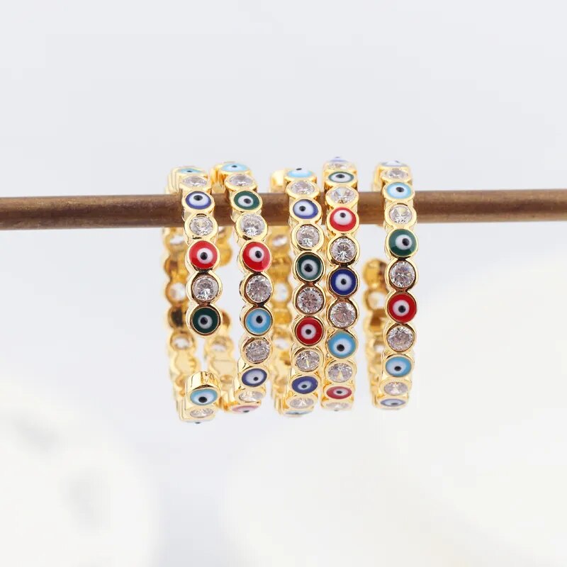 Celebrate Luck: Rainbow Eye Eternity Ring