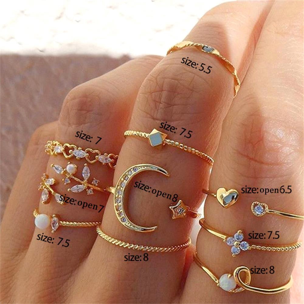 Bohemian Inspired Ring Set: Trendy Party Jewelry