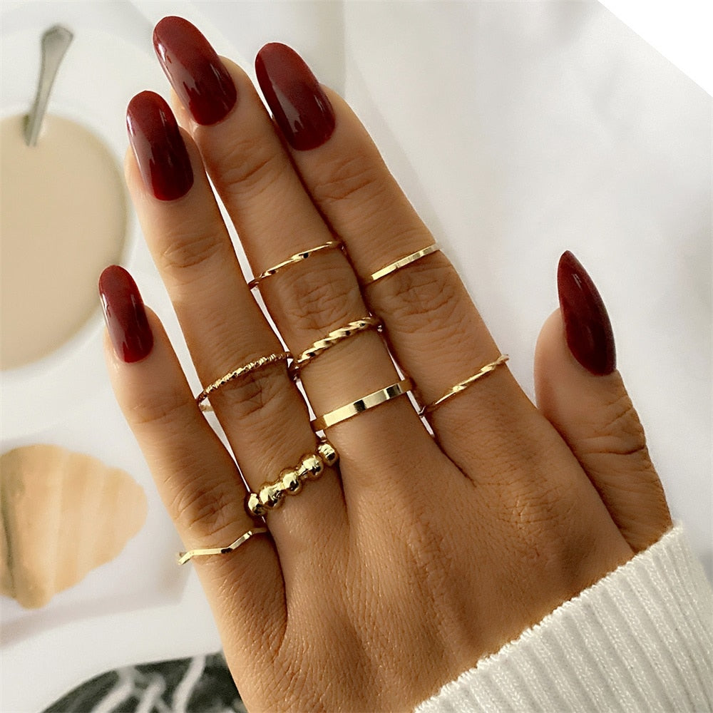 Bohemian Inspired Ring Set: Trendy Party Jewelry