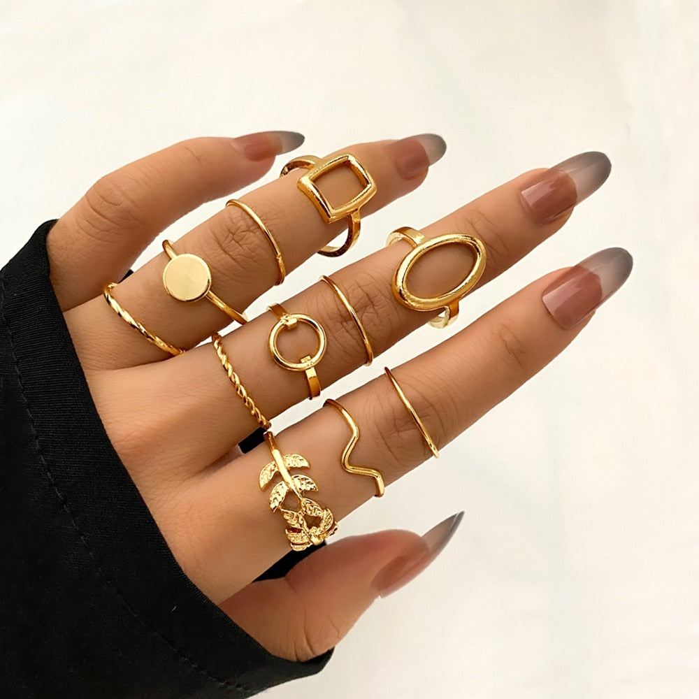 Bohemian Inspired Ring Set: Trendy Party Jewelry