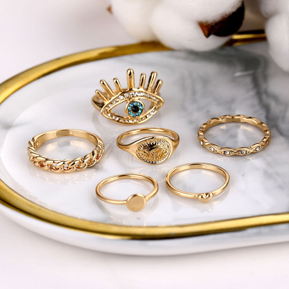 Bohemian Inspired Ring Set: Trendy Party Jewelry