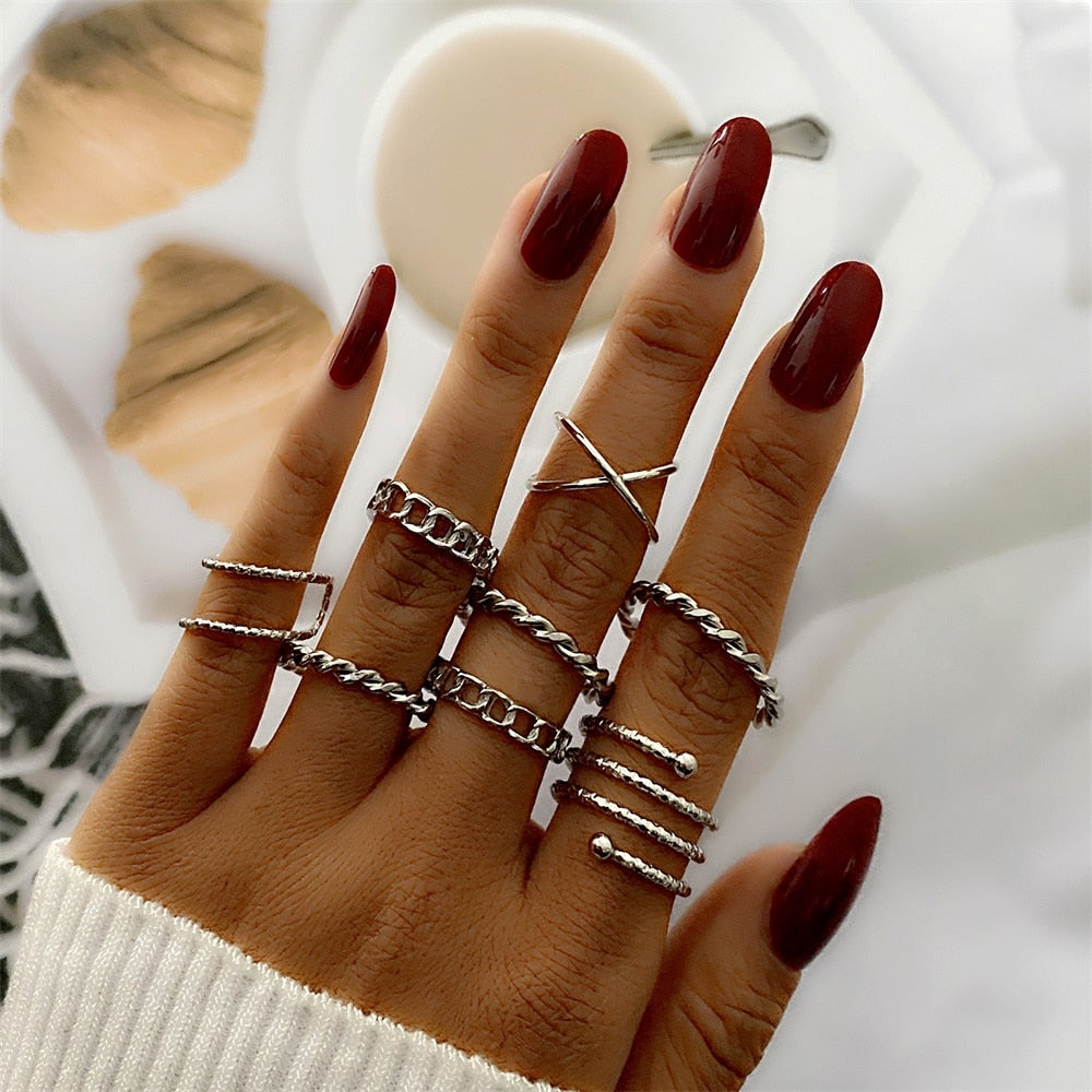 Bohemian Inspired Ring Set: Trendy Party Jewelry