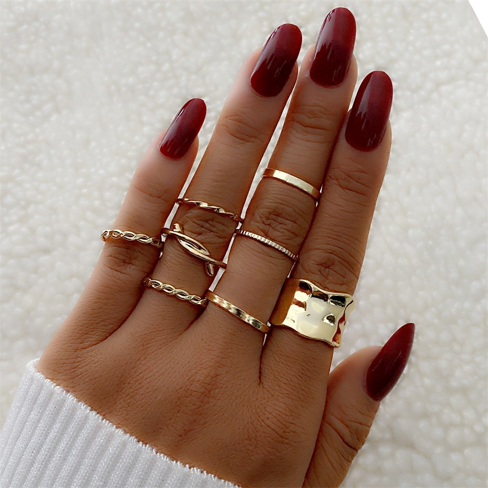 Bohemian Inspired Ring Set: Trendy Party Jewelry