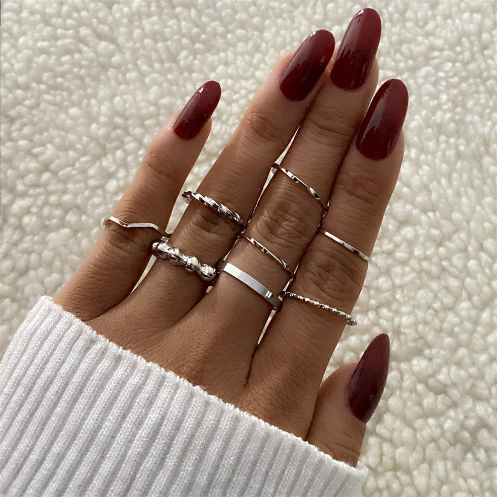 Bohemian Inspired Ring Set: Trendy Party Jewelry