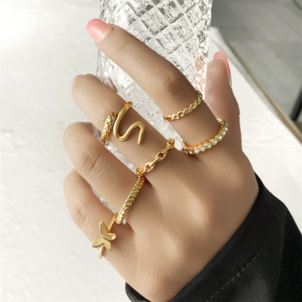 Bohemian Inspired Ring Set: Trendy Party Jewelry