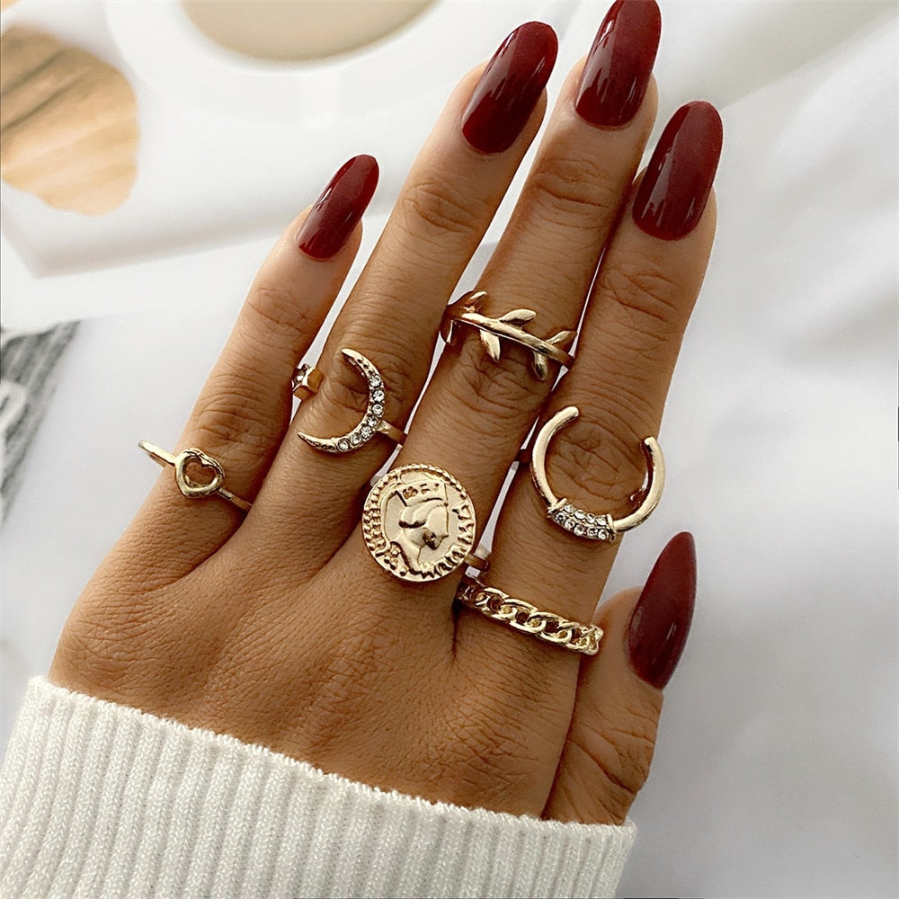 Bohemian Inspired Ring Set: Trendy Party Jewelry