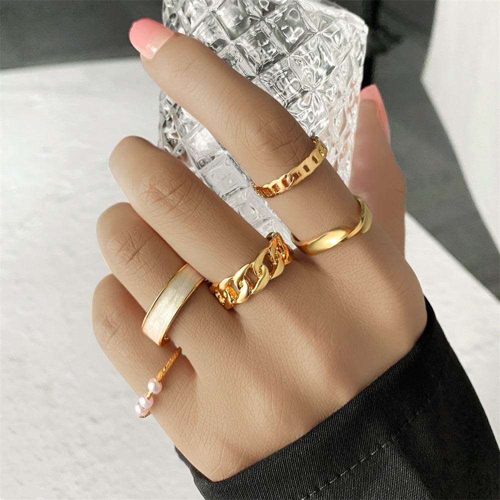 Bohemian Inspired Ring Set: Trendy Party Jewelry