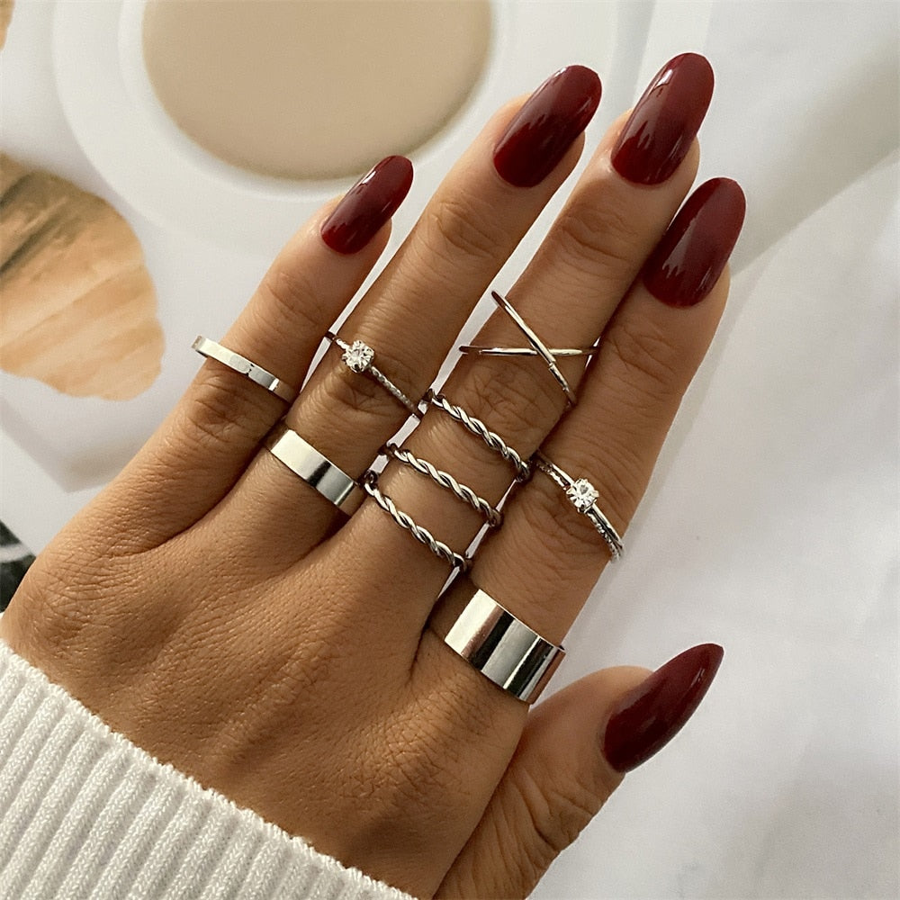 Bohemian Inspired Ring Set: Trendy Party Jewelry