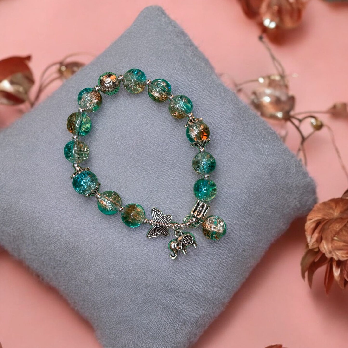 Sparkle & Shine: Glass Bead Bracelet with Dainty Charm | Ace of Craft