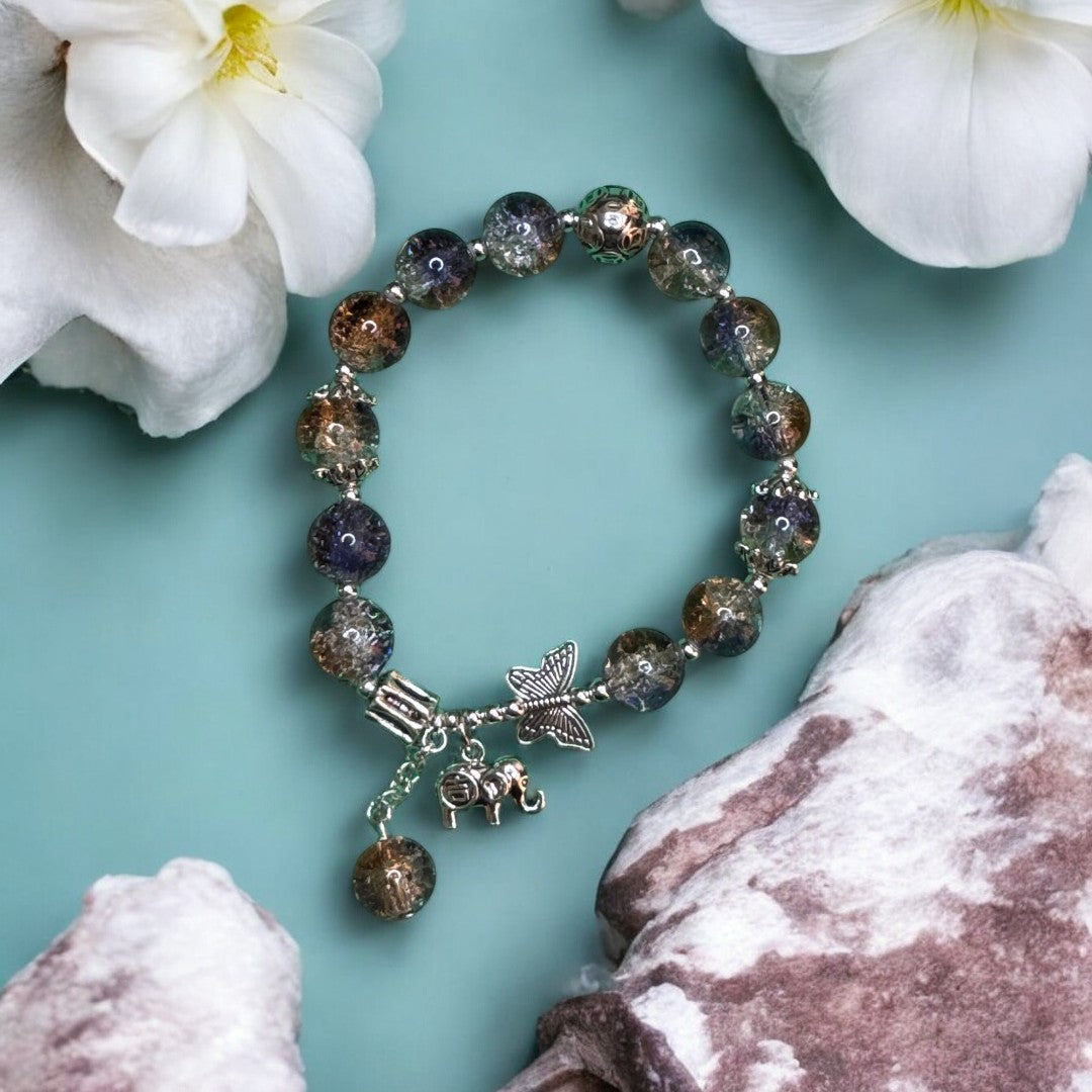 Sparkle & Shine: Glass Bead Bracelet with Dainty Charm | Ace of Craft