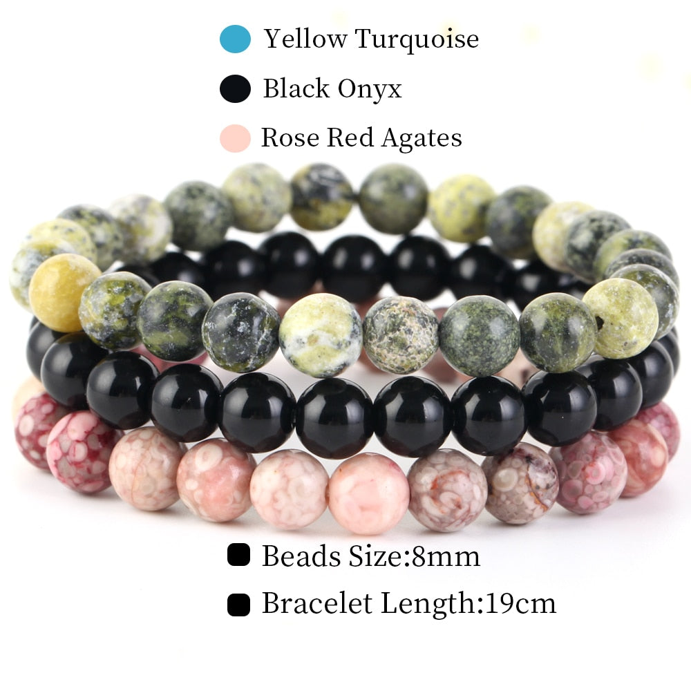 Natural Stone Bracelet Set | Women or Men Jewelry