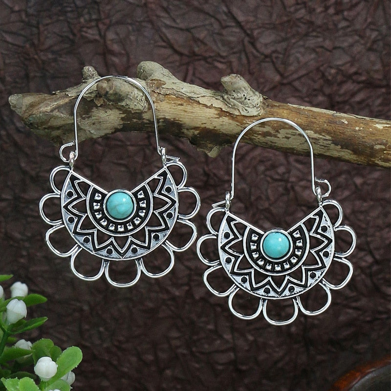 Bohemian Tassel Drop Earrings | Vintage Dangle Flower Earrings  | Ace of Craft