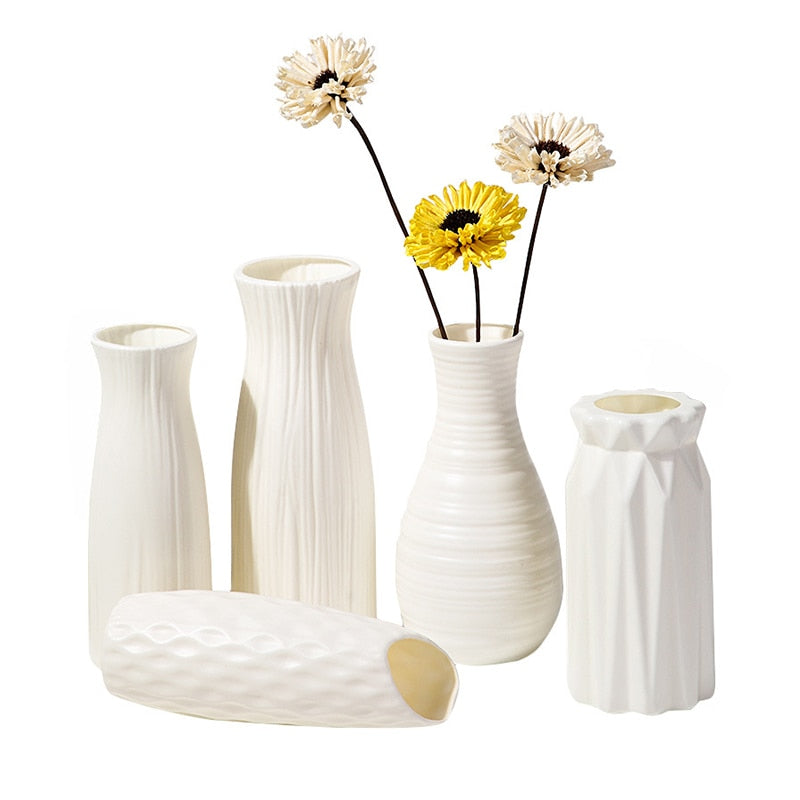 Modern Flower Vase | Plastic Bouquet Pot | Nordic Home Decoration