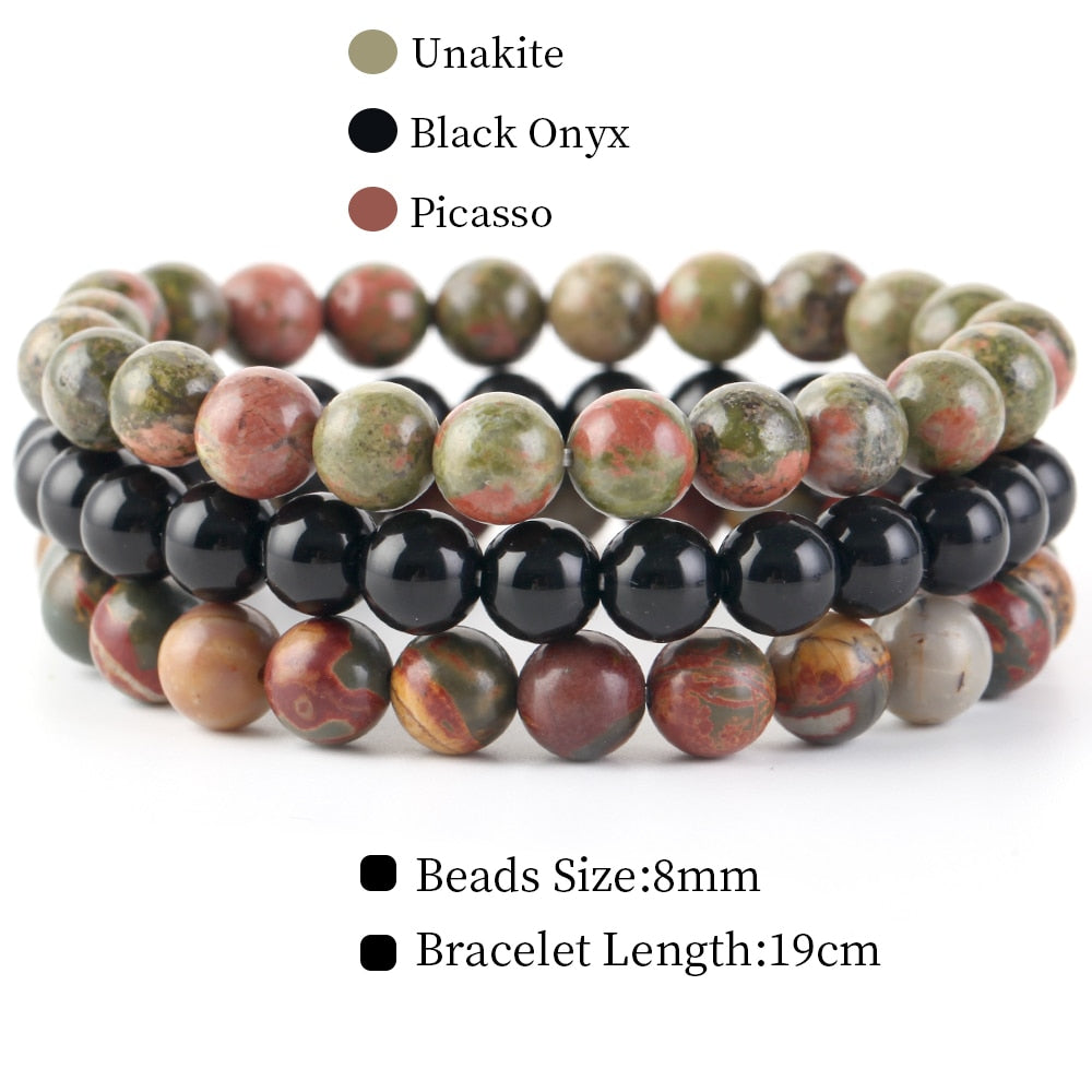 Natural Stone Bracelet Set | Women or Men Jewelry