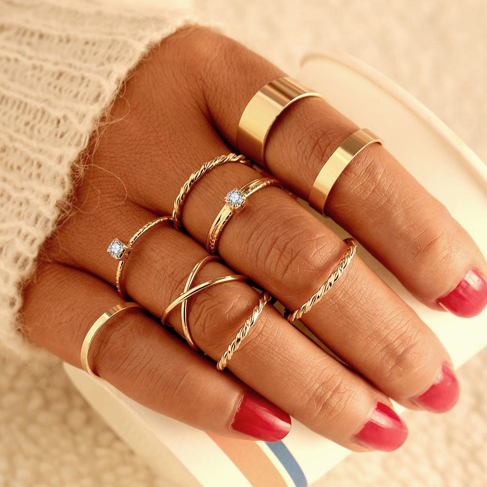 Bohemian Inspired Ring Set: Trendy Party Jewelry