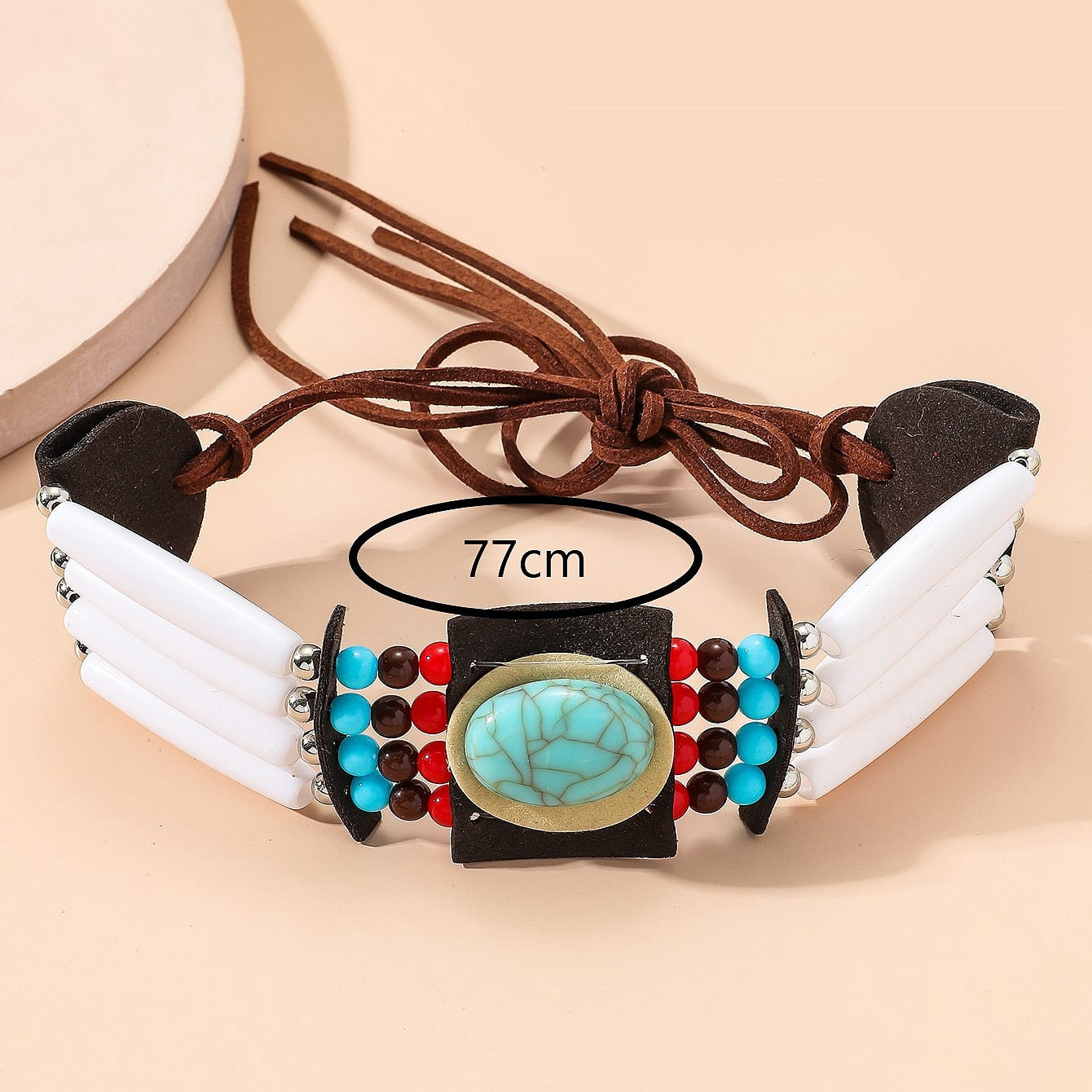 Turquoise Boho Choker: Ethnic Elegance