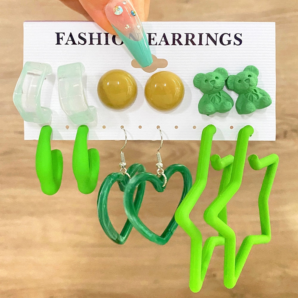 Trendy Acrylic Chain Earrings: Vibrant Resin Tassel Drops