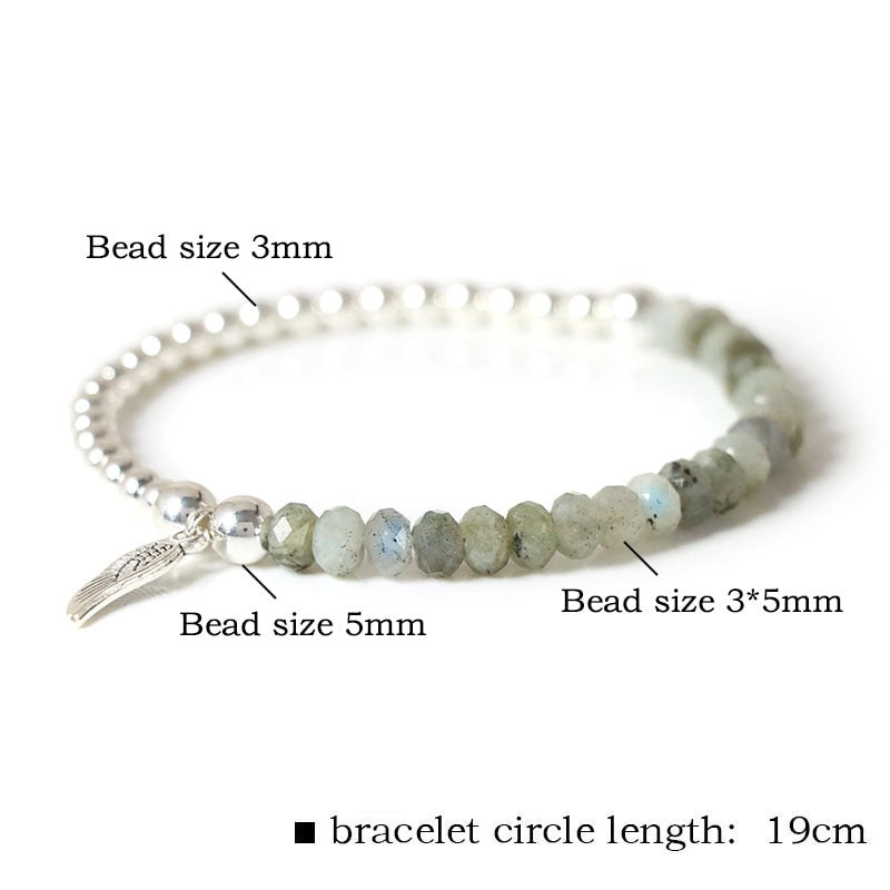 Labradorite Angel Wing Bracelet - Energy Charm for All!