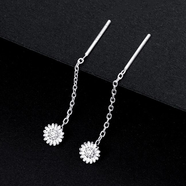 Sterling Silver Tassel Stud Earrings: Celestial Chic