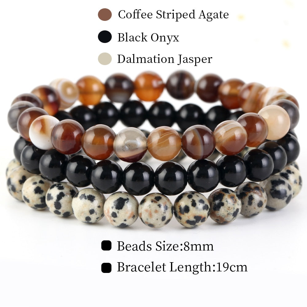 Natural Stone Bracelet Set | Women or Men Jewelry