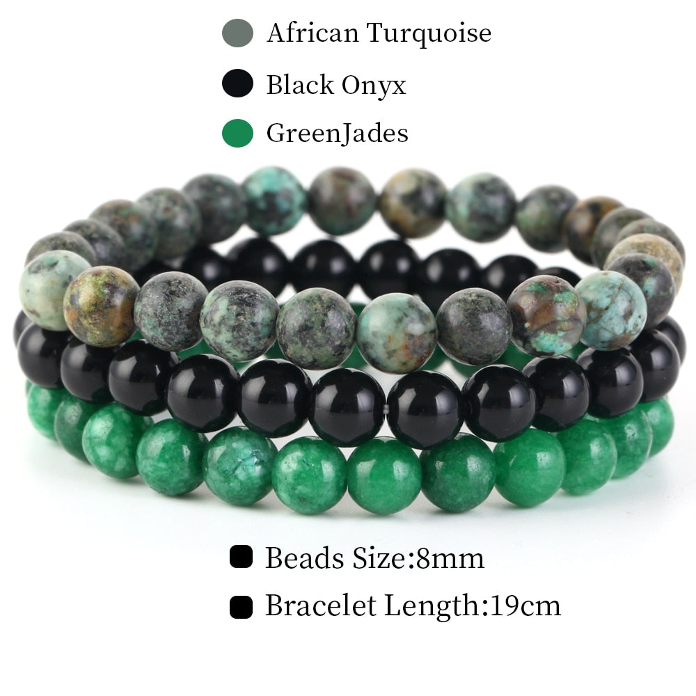 Natural Stone Bracelet Set | Women or Men Jewelry