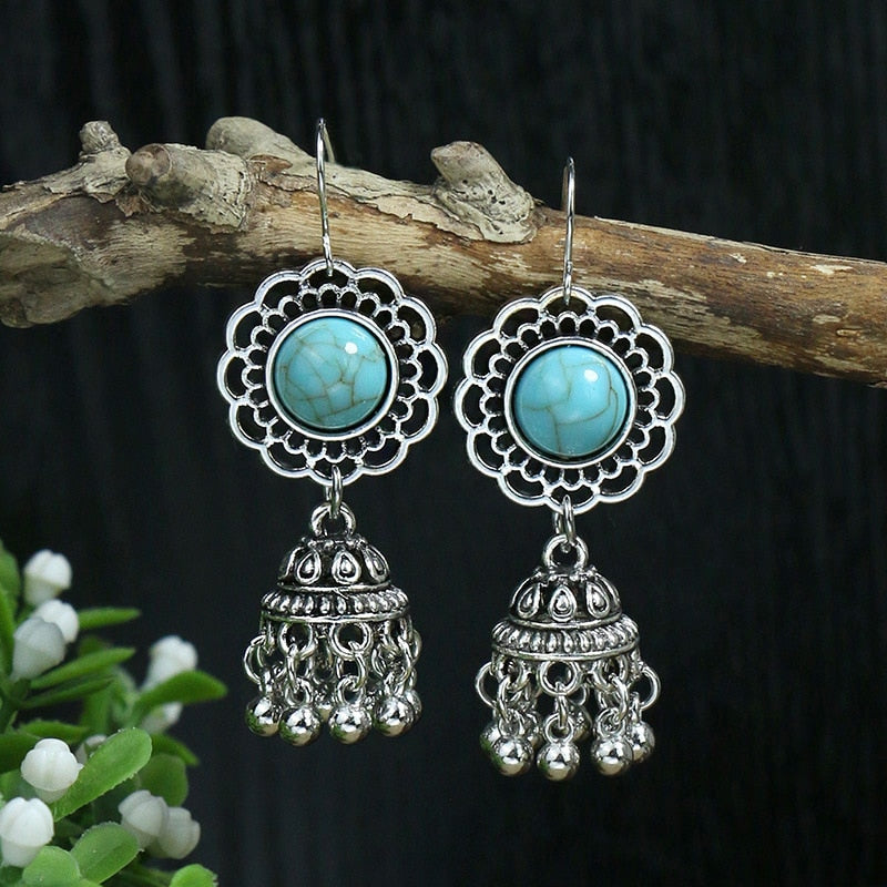 Bohemian Tassel Drop Earrings | Vintage Dangle Flower Earrings  | Ace of Craft