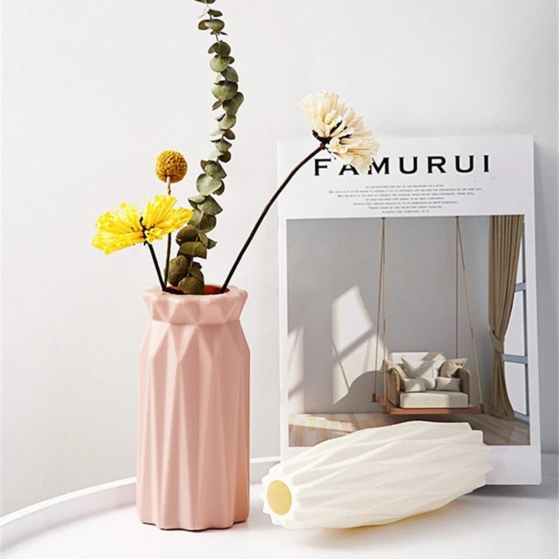 Modern Flower Vase | Plastic Bouquet Pot | Nordic Home Decoration